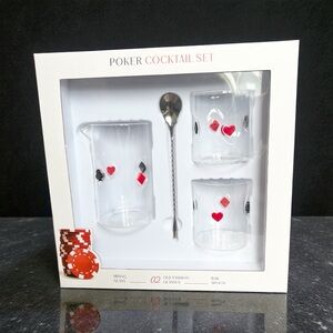Silver One International Poker Cocktail Set - 4pc Set